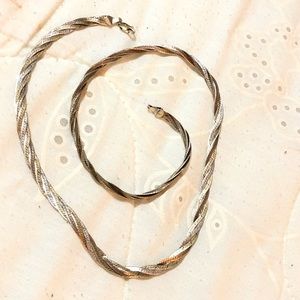 925 Italian Silver Tri-colour Necklace